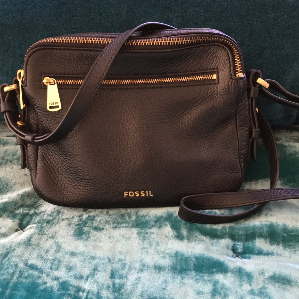 Fossil black crossbody purse